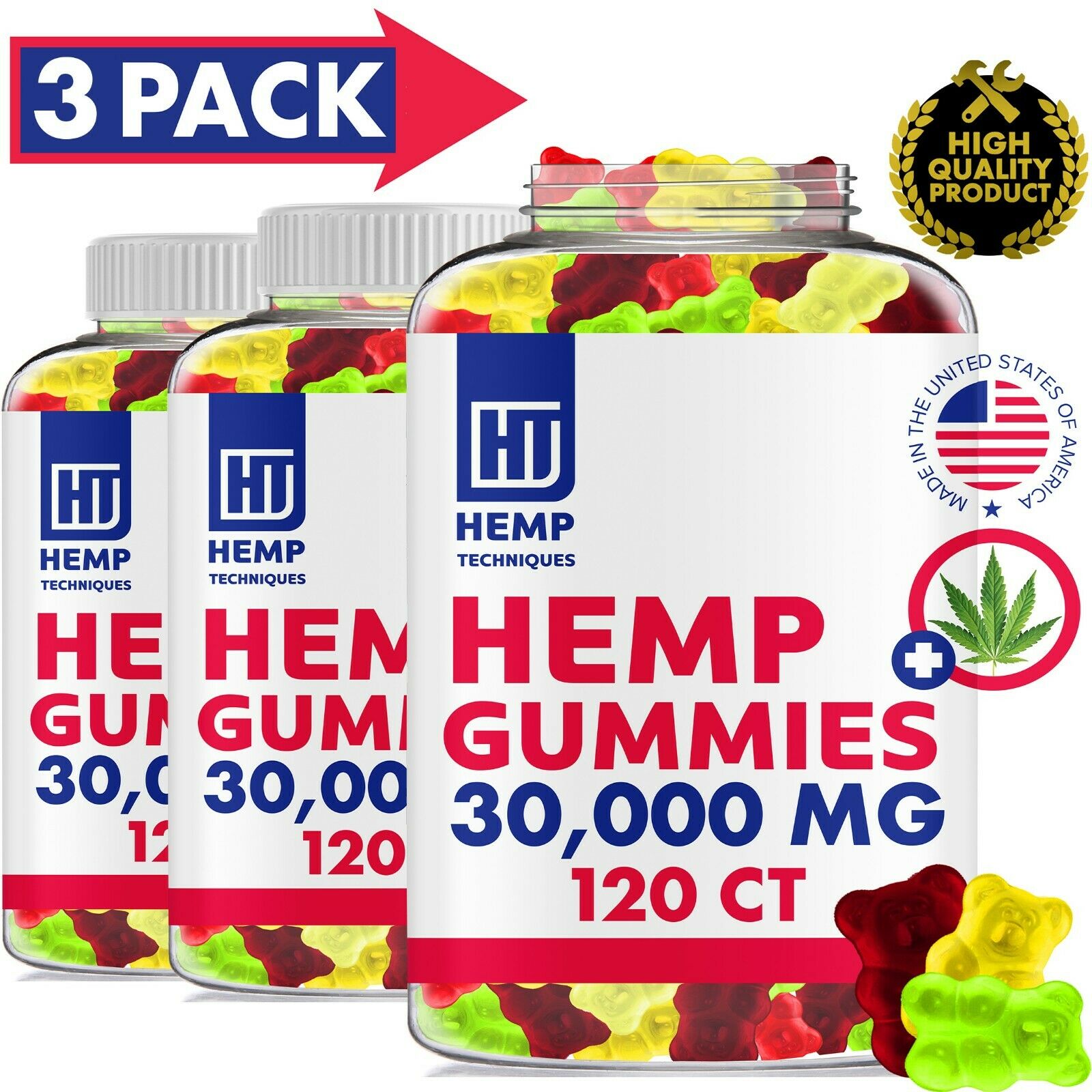 360 CT 30000 MG Hemp Gummies for Pain & Anxiety Fruity Gummy Bears with Hemp Oil ⋆ Atlanta