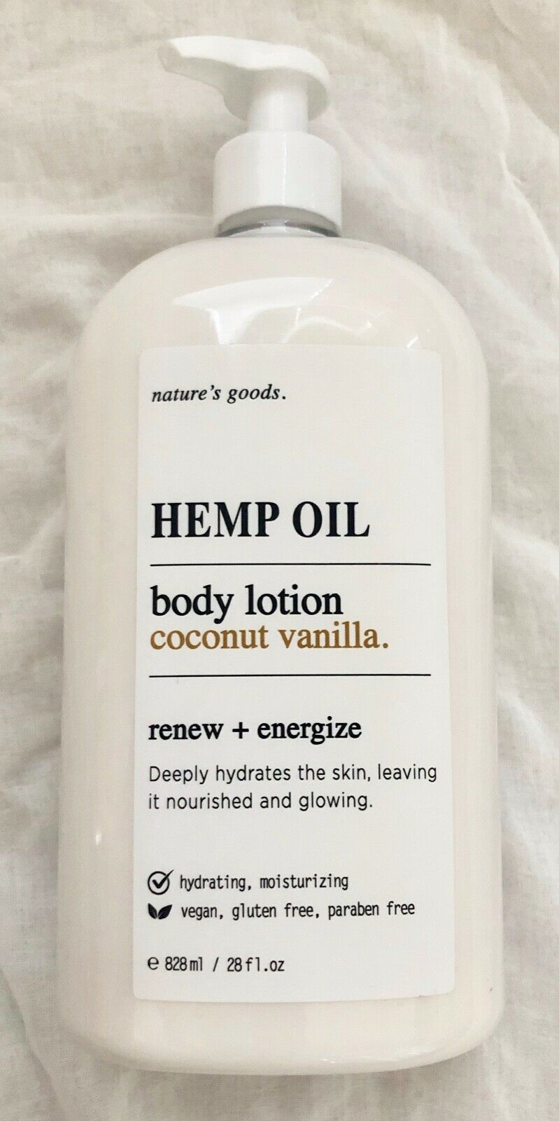 NEW Nature's Goods Hemp Oil Body Lotion Coconut Vanilla Home & Body Company 28oz ⋆ Atlanta