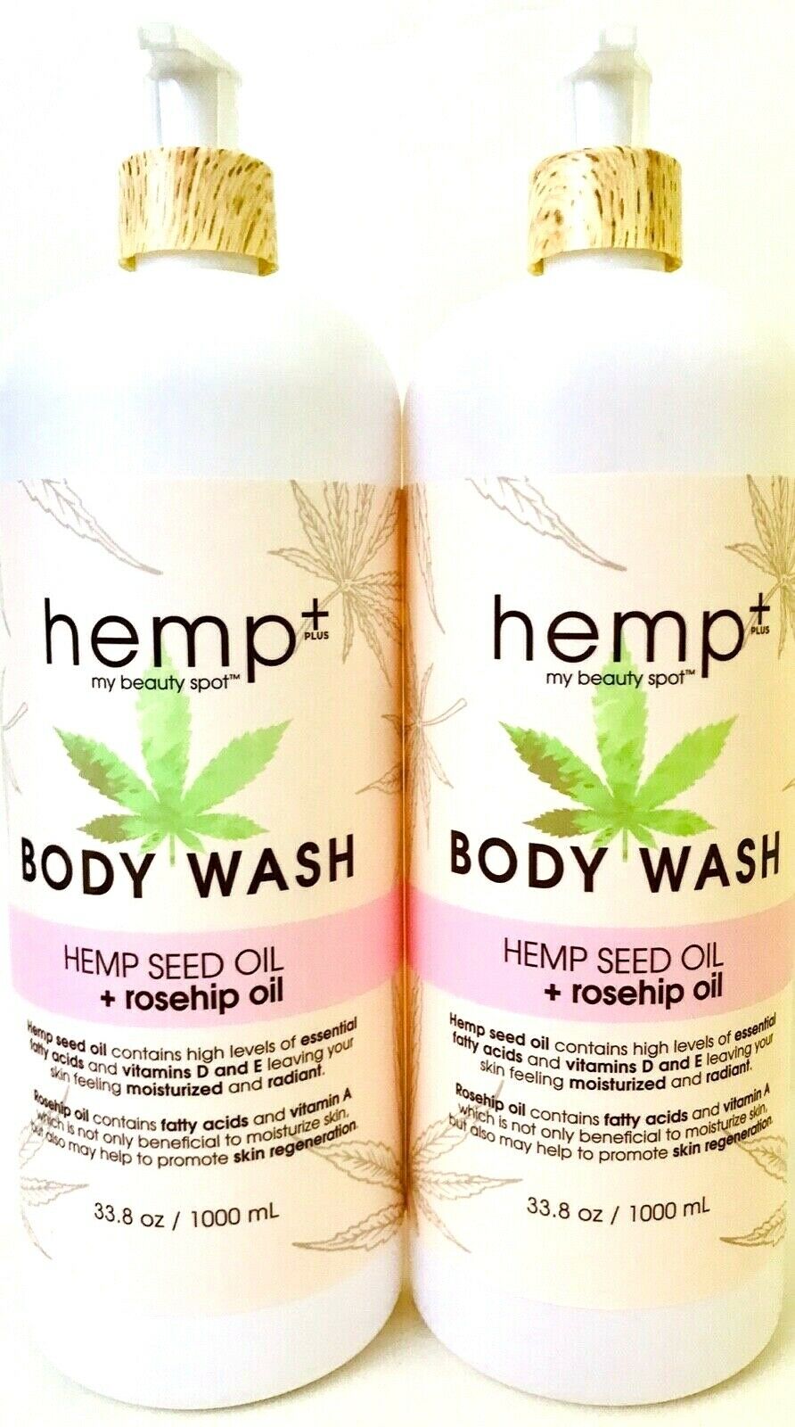 2 Bottles Hemp Plus 33.8 Oz Hemp Seed Oil & Rosehip Oil Moisturizing Body Wash ⋆ Atlanta
