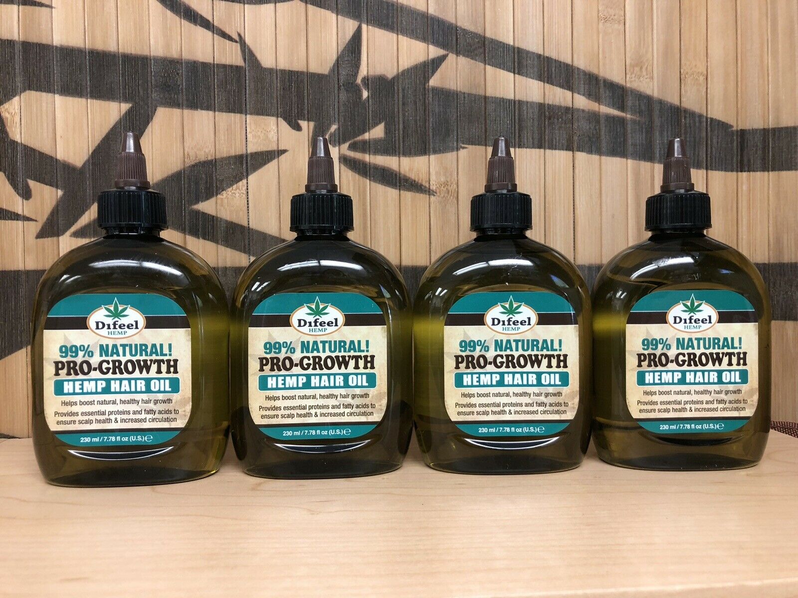 4pk DIFEEL 99 Natural PRO GROWTH HEMP HAIR Oil 7.78 OZ MADE IN USA ⋆